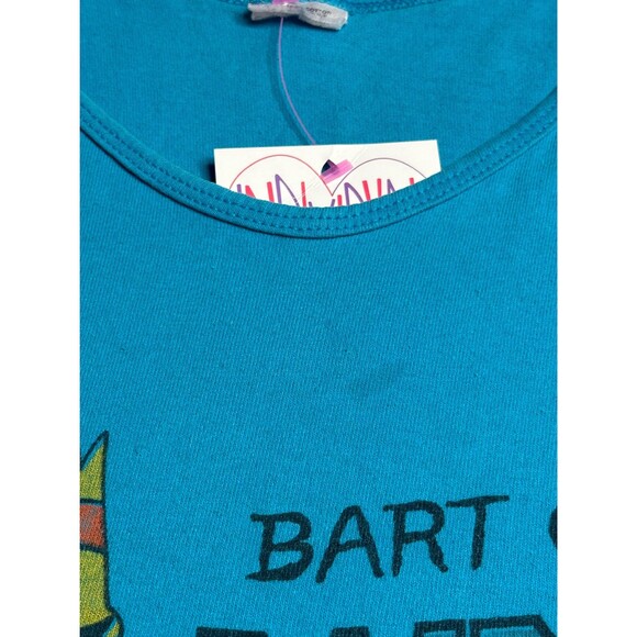1990s Bootleg BART SIMPSON RAIDERS Blue Tank Top T-Shirt. Medium-Large. AS IS - Picture 5 of 10